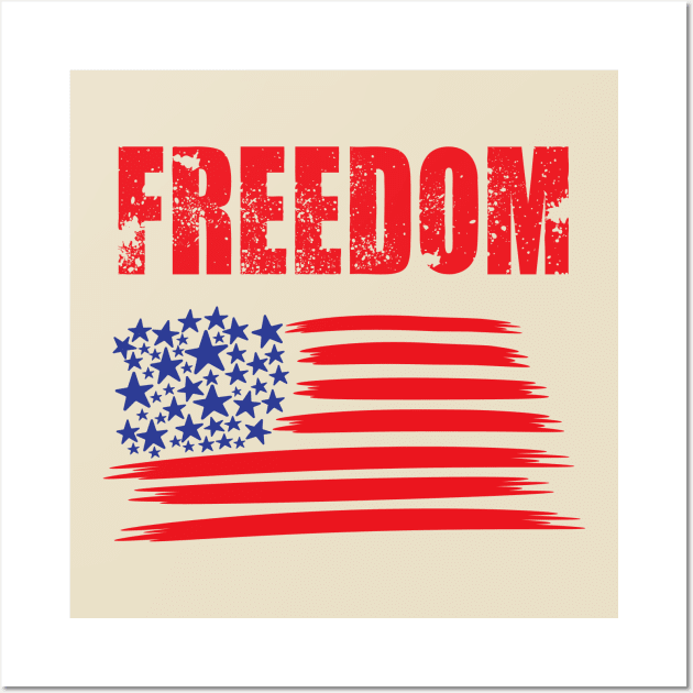 Freedom on 4th july Wall Art by Jhontee